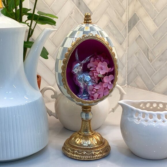 MacKenzie-Childs Touch of Pink Bunny Treasure Egg - Picture 2 of 16